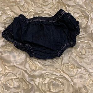 Ruffled denim diaper cover